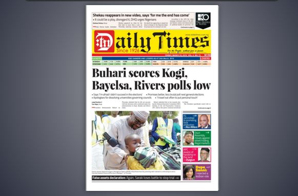 Daily Times Newspaper, Friday, March 25, 2016