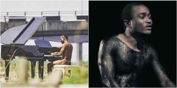 Brymo Goes Naked As He Rocks G-String While Playing The Piano In Public (Photo)