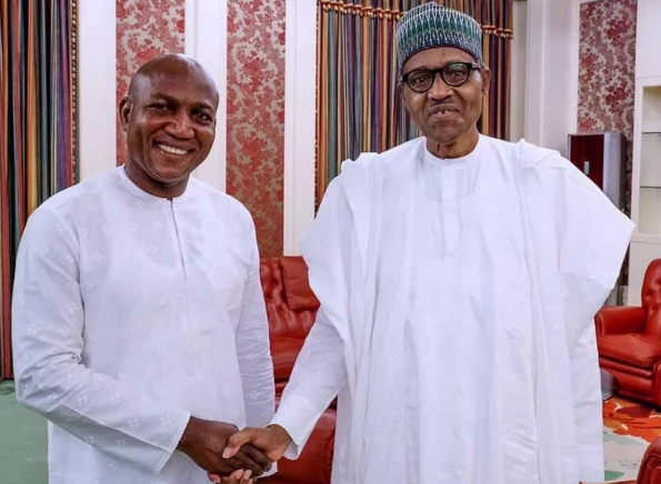 President Muhammadu Buhari receives Governor-Elect of Bayelsa State, Mr. David Lyon today, at the State House, Abuja.