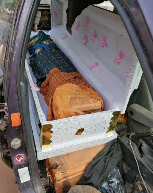 Casket loaded with petrol