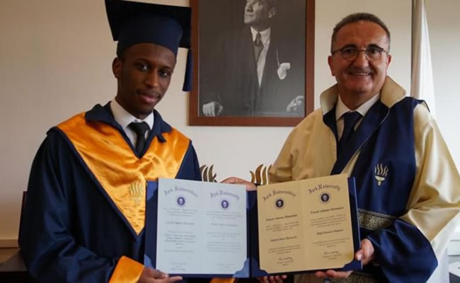 Nigerian student honoured as best graduating student in Turkish University